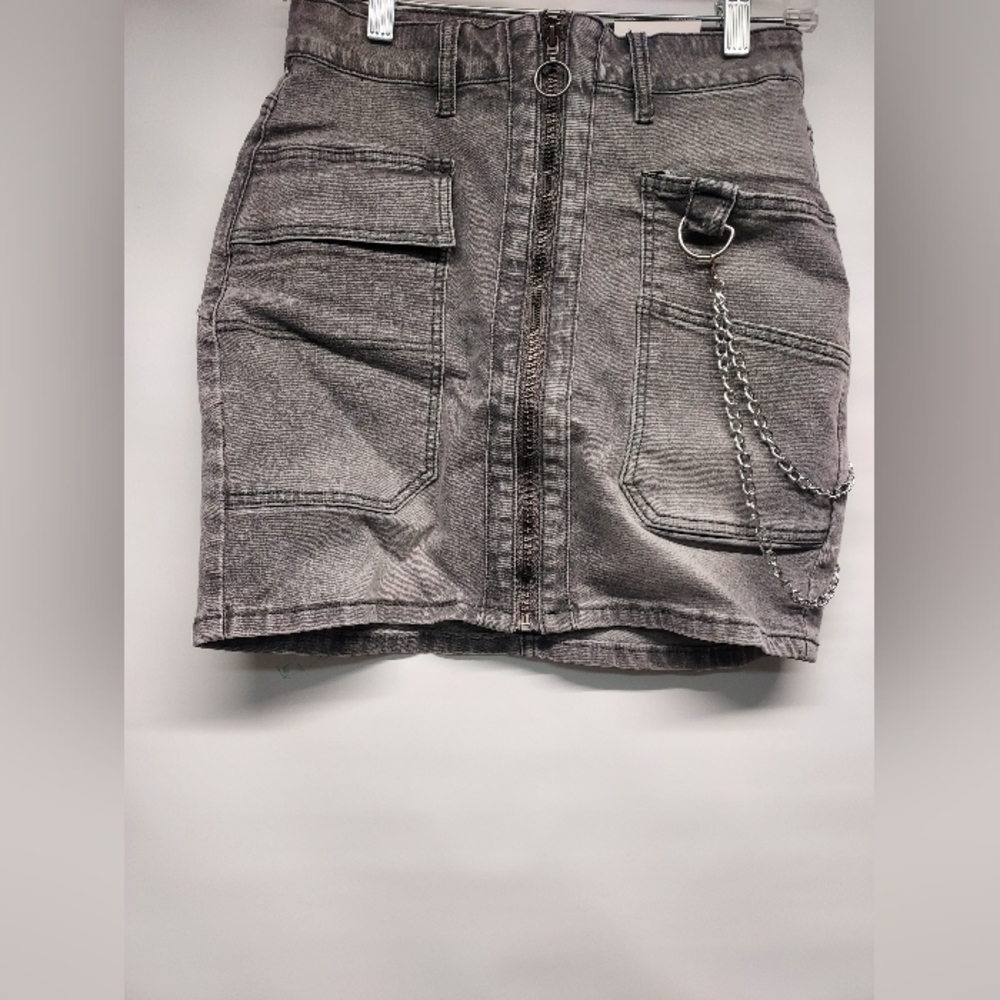 American Bazi Denim Skirt w/ Chains